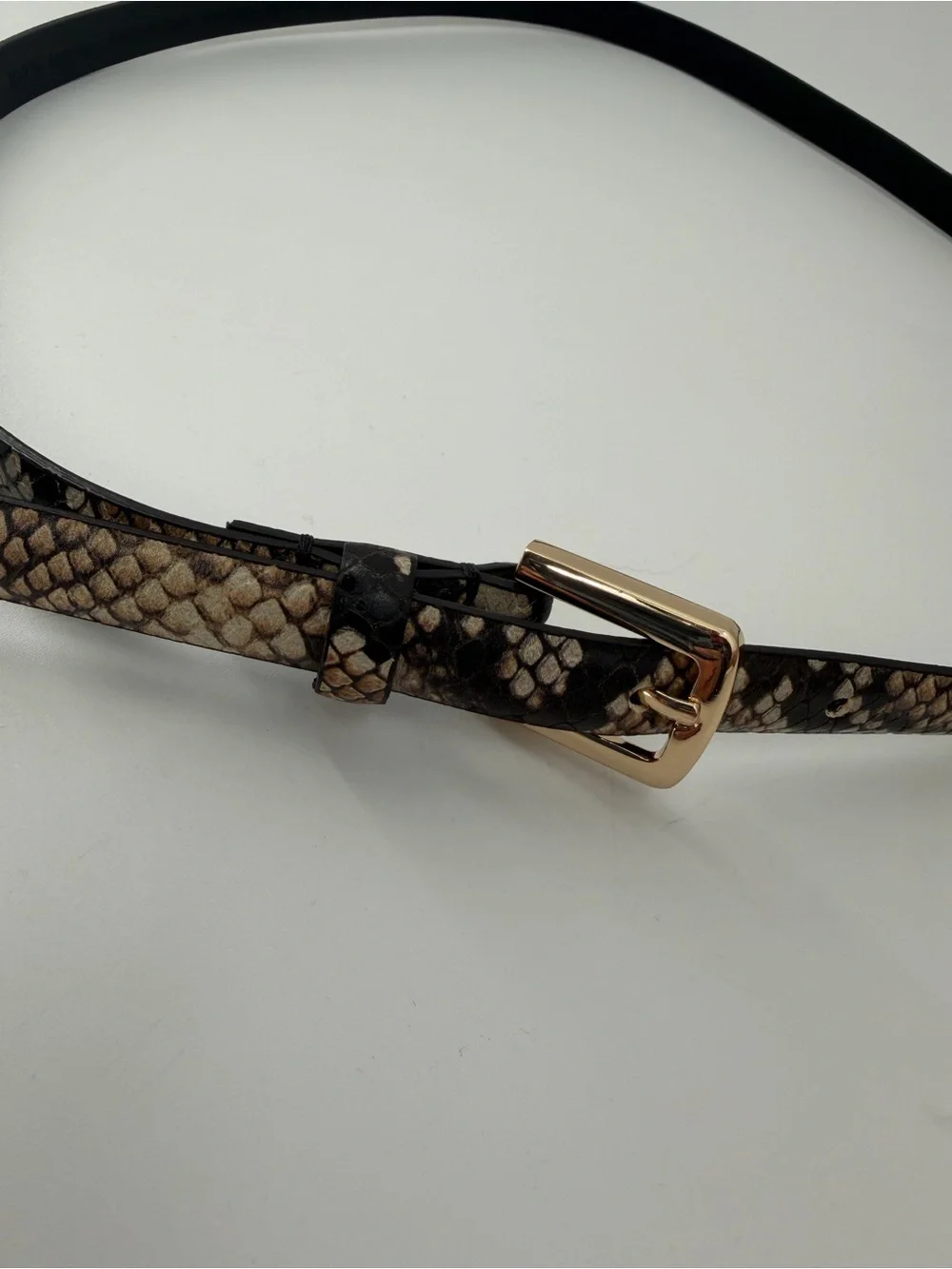 Cos Skinny Leather Snake Effect Belt